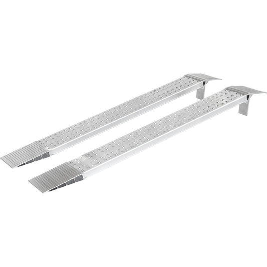 Aluminium loading ramp, perforated walking surface, max. load 275 kg, ramp width 200 mm.
