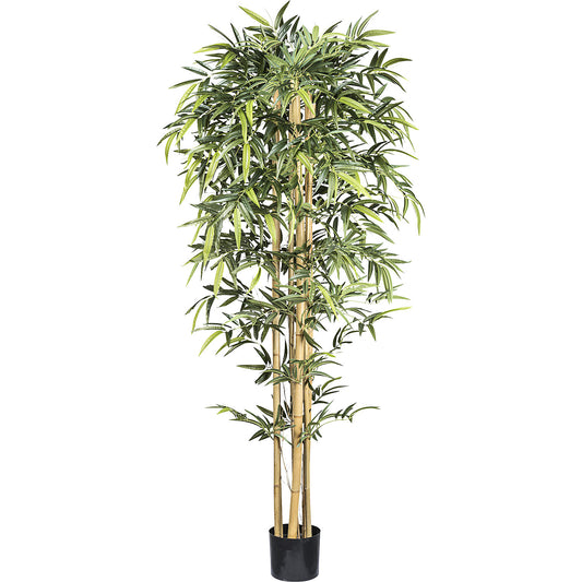 Bamboo with natural stalks, plastic pot, height 2100 mm.
