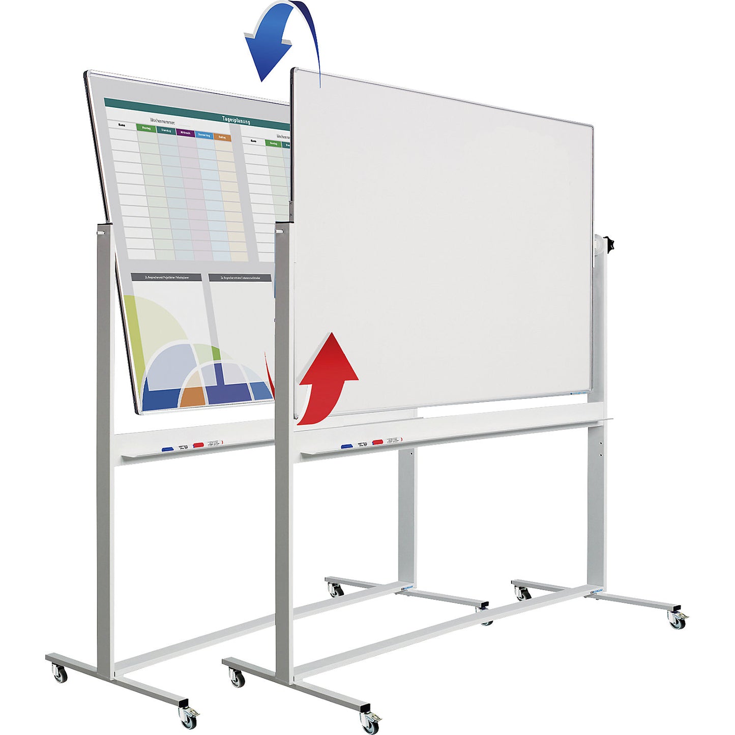 Custom printed rotating board, mobile, printed on one side, WxH 1500 x 1000 mm.