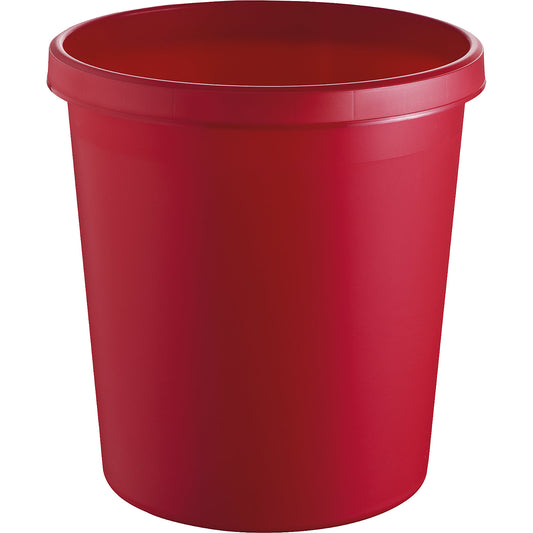 Waste paper bin made of polythene, capacity 18 l, pack of 15, red.