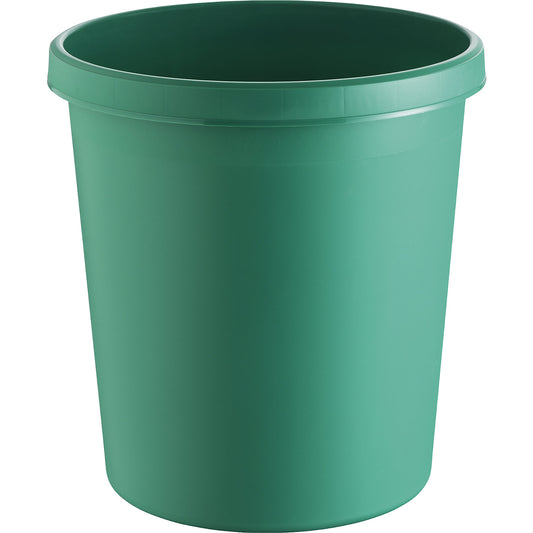 Waste paper bin made of polythene, capacity 18 l, pack of 15, green.