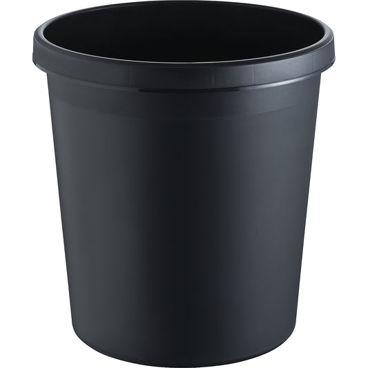 Waste paper bin made of polythene, capacity 18 l, pack of 15, black.