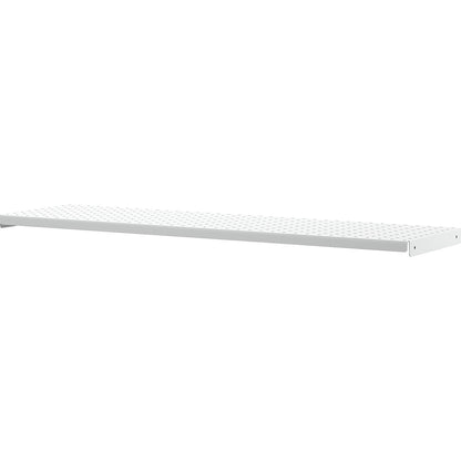 Perforated wall for work table, rear panel, to support tool holders.