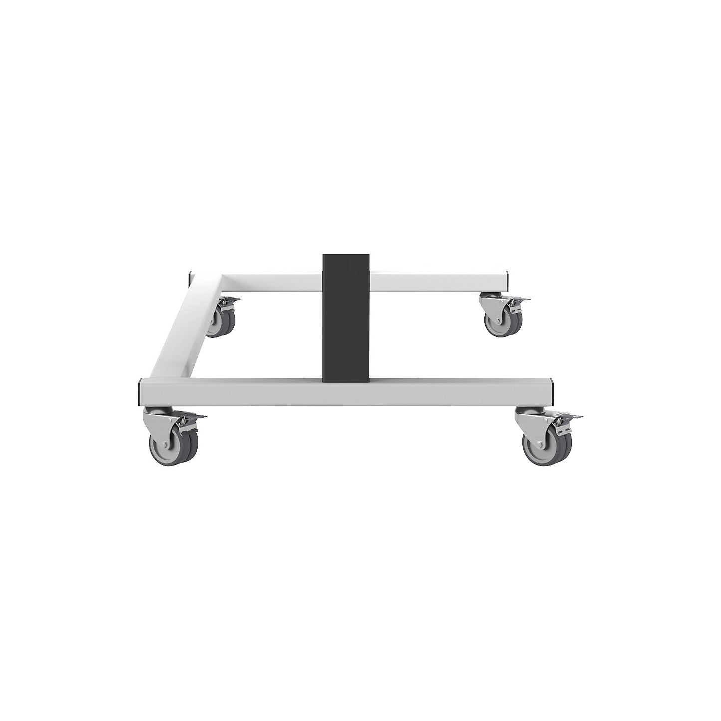 Wheel set for electrically height adjustable work table, with 4 swivel castors with wheel stops, Ø 75 mm.