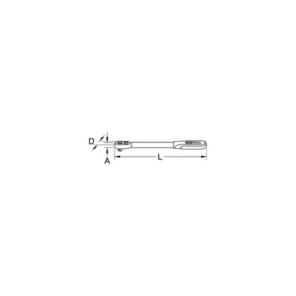1/2'' MONSTER reversible ratchet, long, 100 tooth, red/black.