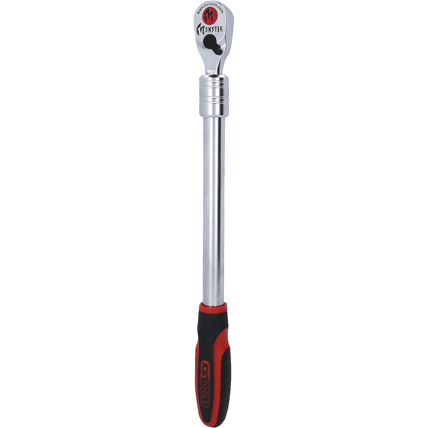 1/2'' MONSTER telescopic reversible ratchet, 100 tooth, red/black.