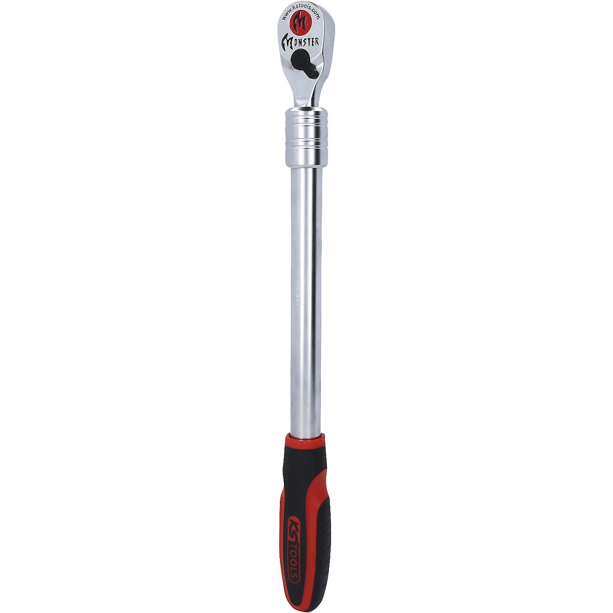 1/2'' MONSTER telescopic reversible ratchet, 100 tooth, red/black.