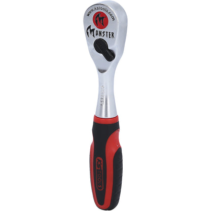 1/4'' MONSTER reversible ratchet for bits, length 125 mm, red/black.