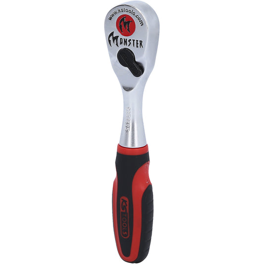 1/4'' MONSTER reversible ratchet for bits, length 125 mm, red/black.