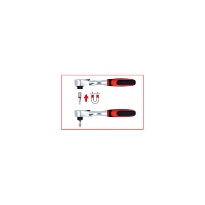 1/4'' MONSTER reversible ratchet for bits, length 125 mm, red/black.
