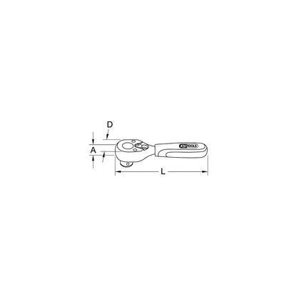 1/4'' MONSTER reversible ratchet for bits, length 125 mm, red/black.