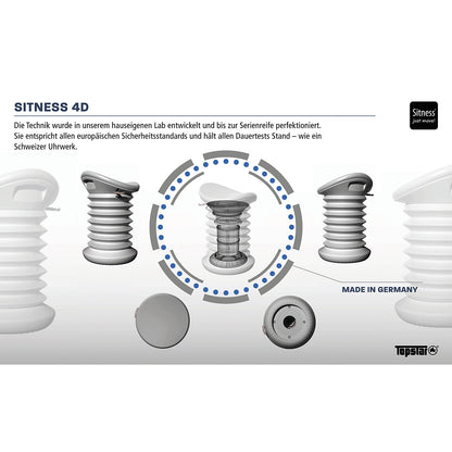 4D Sitness stool, seat HxW 530 - 640 x 375 mm, grey.