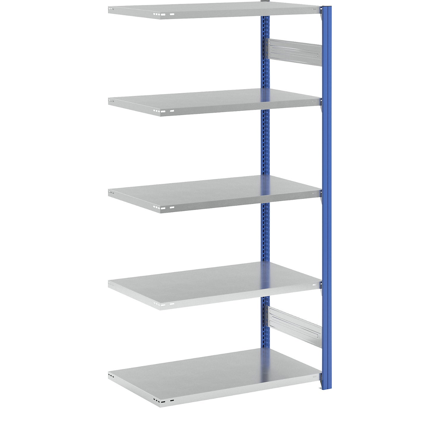 Boltless shelving unit, light duty, single-sided, HxWxD 2000 x 1000 x 600 mm, blue/grey, extension shelf unit.