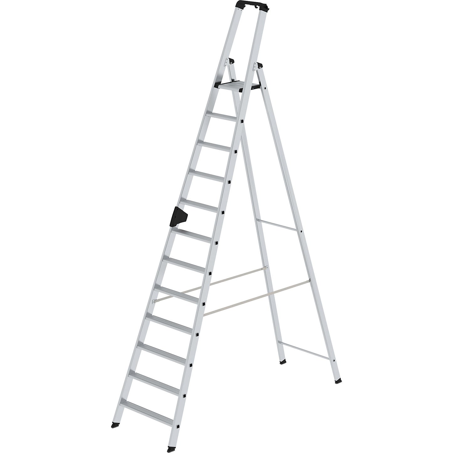 Step ladder, single sided, comfort model with ergo pad®, 12 steps.