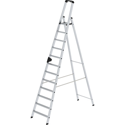 Step ladder, single sided, comfort model with ergo pad®, 12 steps.