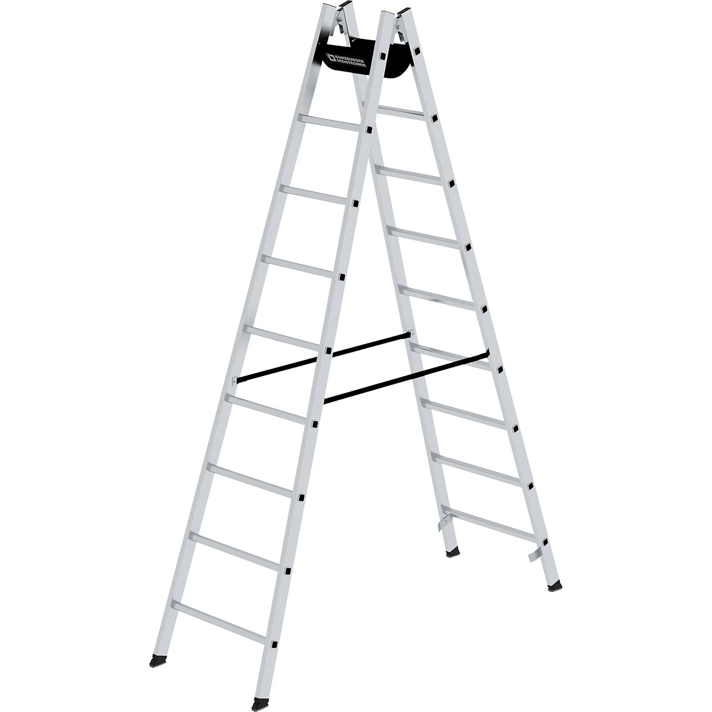 Safety rung ladder, double sided access, rungs 30 x 30 mm, non-slip, 2x9 rungs.