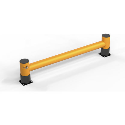 Impact protection barrier, height 450 mm, single plank, length 4 m, traffic yellow.