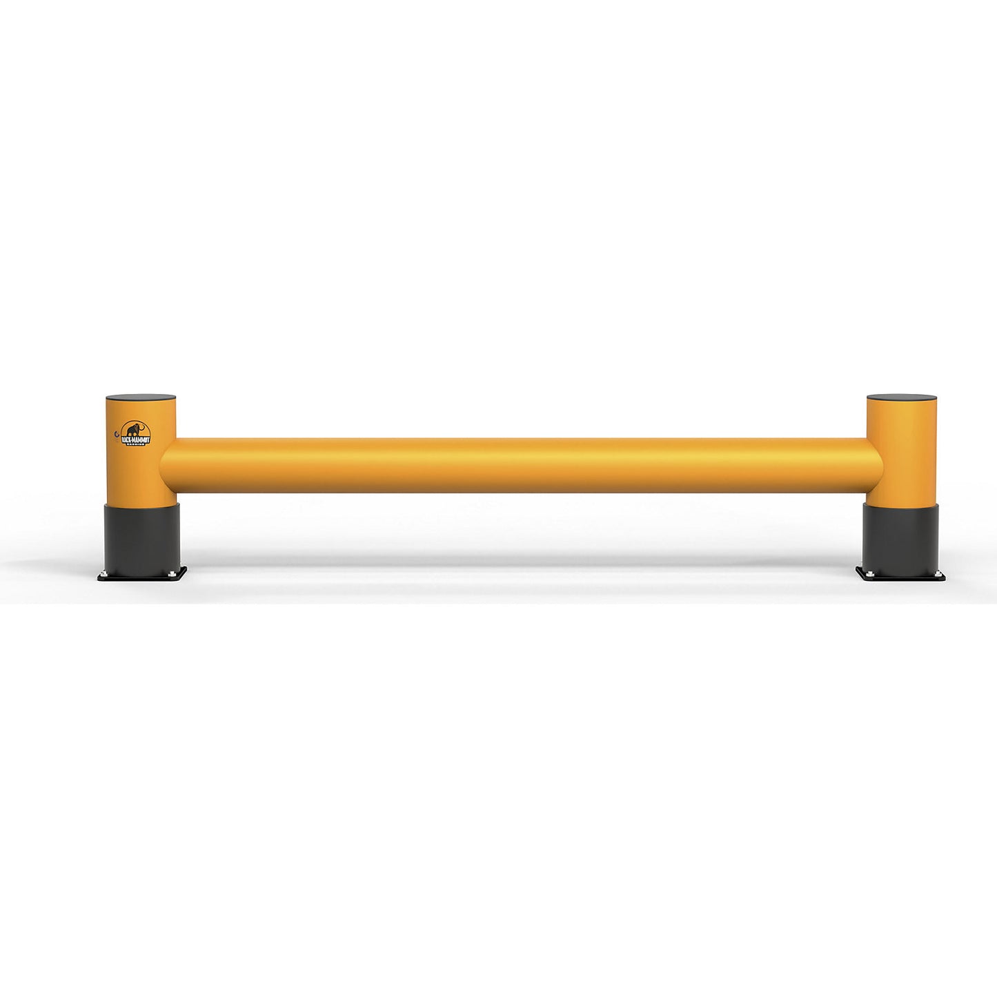 Impact protection barrier, height 450 mm, single plank, length 4 m, traffic yellow.