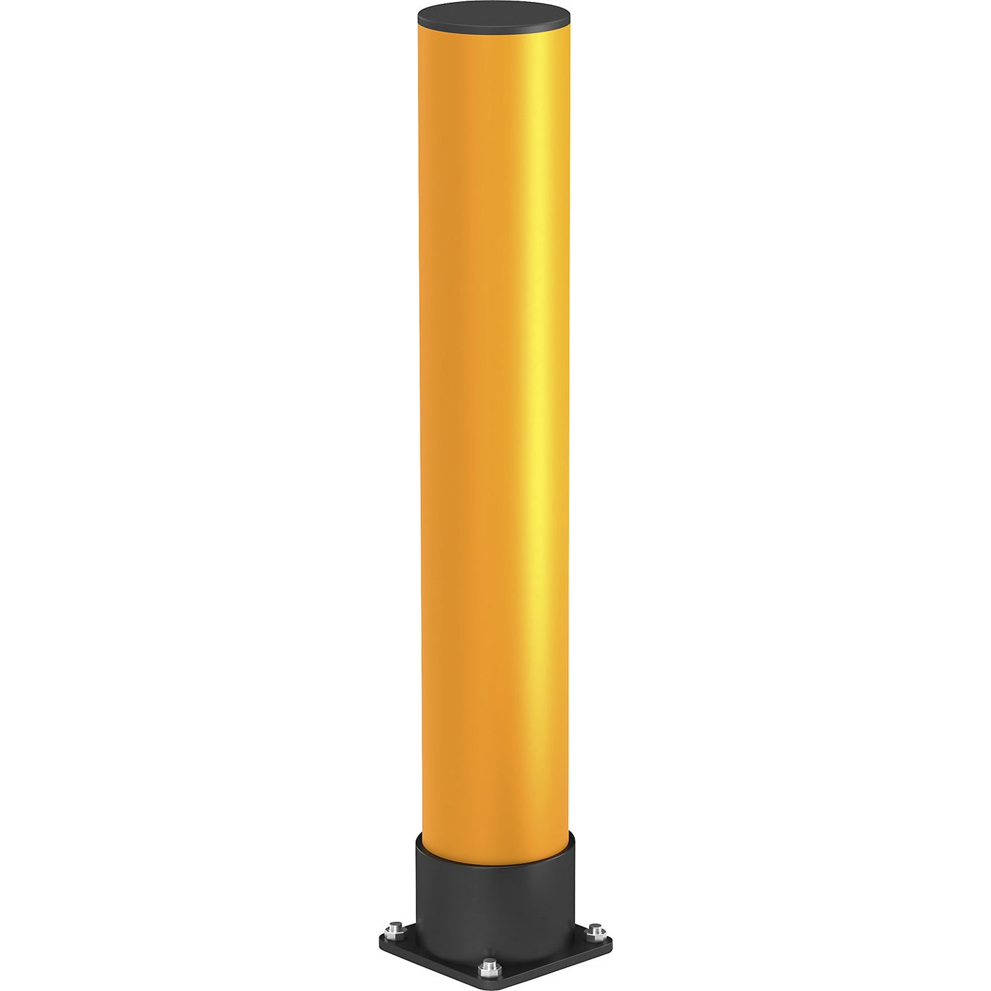 Crash protection bollard, tube diameter 140 mm, traffic yellow, height 900 mm.