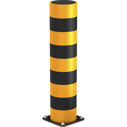 STRONG crash protection bollard, tube diameter 200 mm, traffic yellow, height 900 mm.