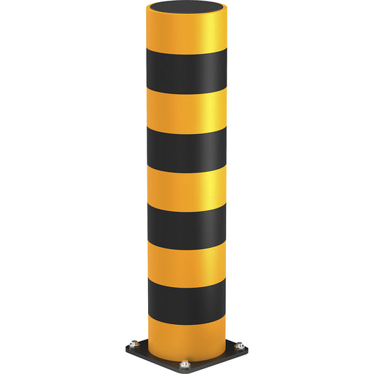 STRONG crash protection bollard, tube diameter 200 mm, traffic yellow, height 900 mm.