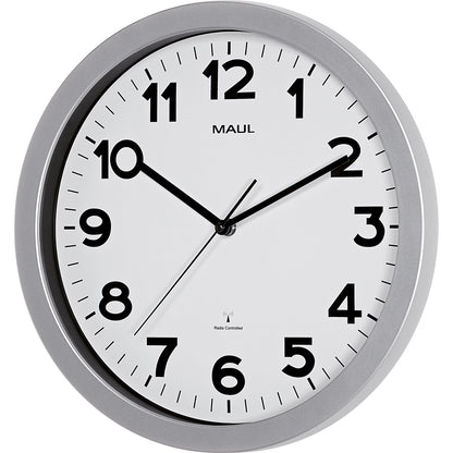 MAULstep wall clock, plastic, radio synchronised time keeping mechanism, Ø 350 mm.