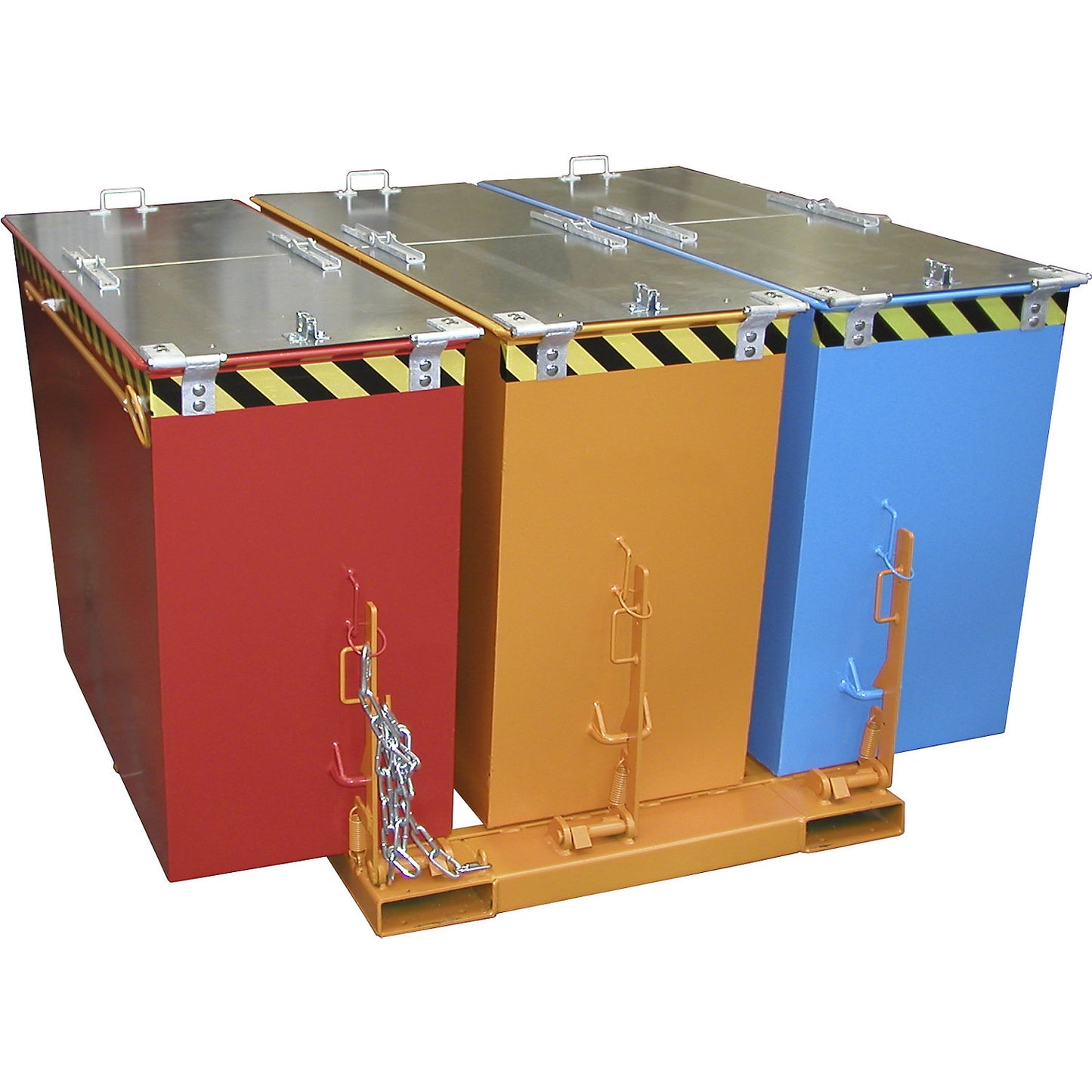 Lid, for tilting skips with 3 trays, zinc plated.