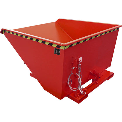 Tilting skip, extremely low overall height, without wheels, capacity 1.0 m³, flame red.
