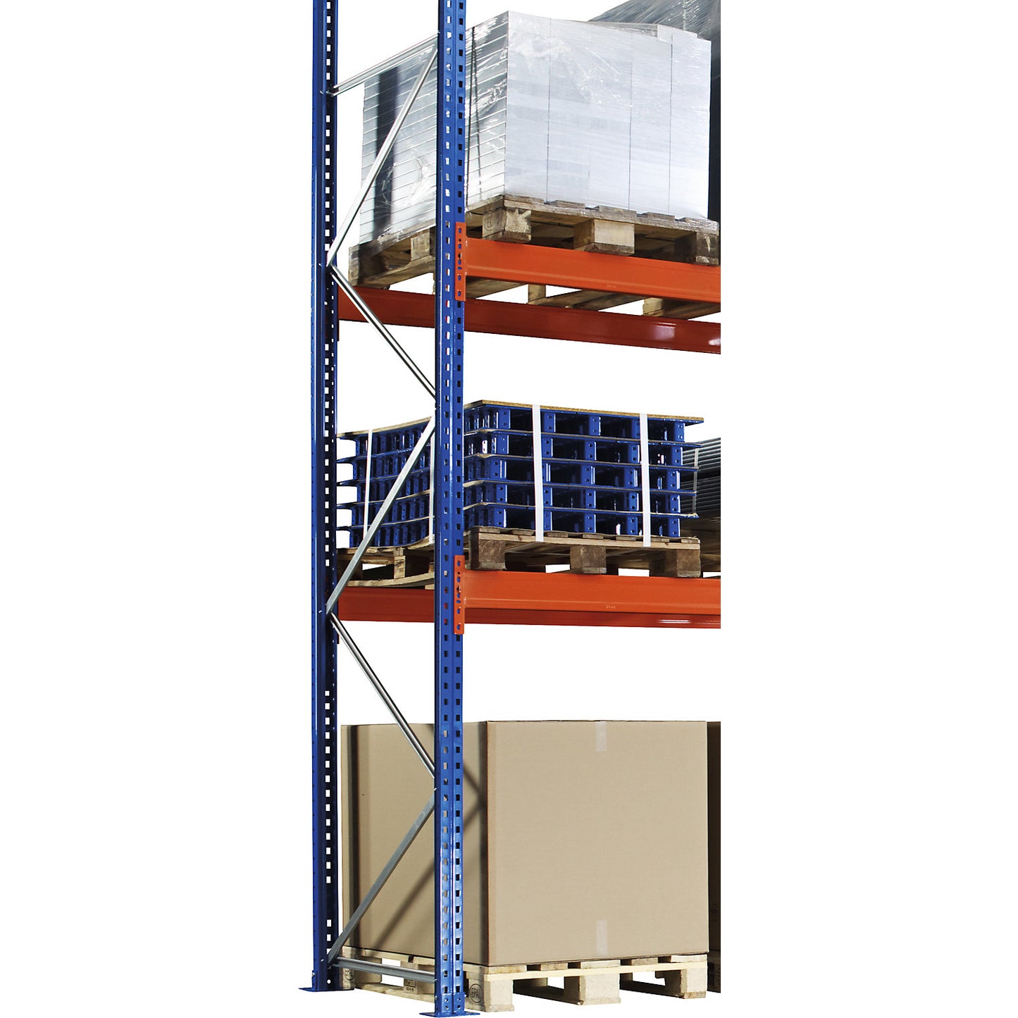 Pallet racking upright frame, steel, height 5000 mm, upright frame WxD 100 x 800 mm.