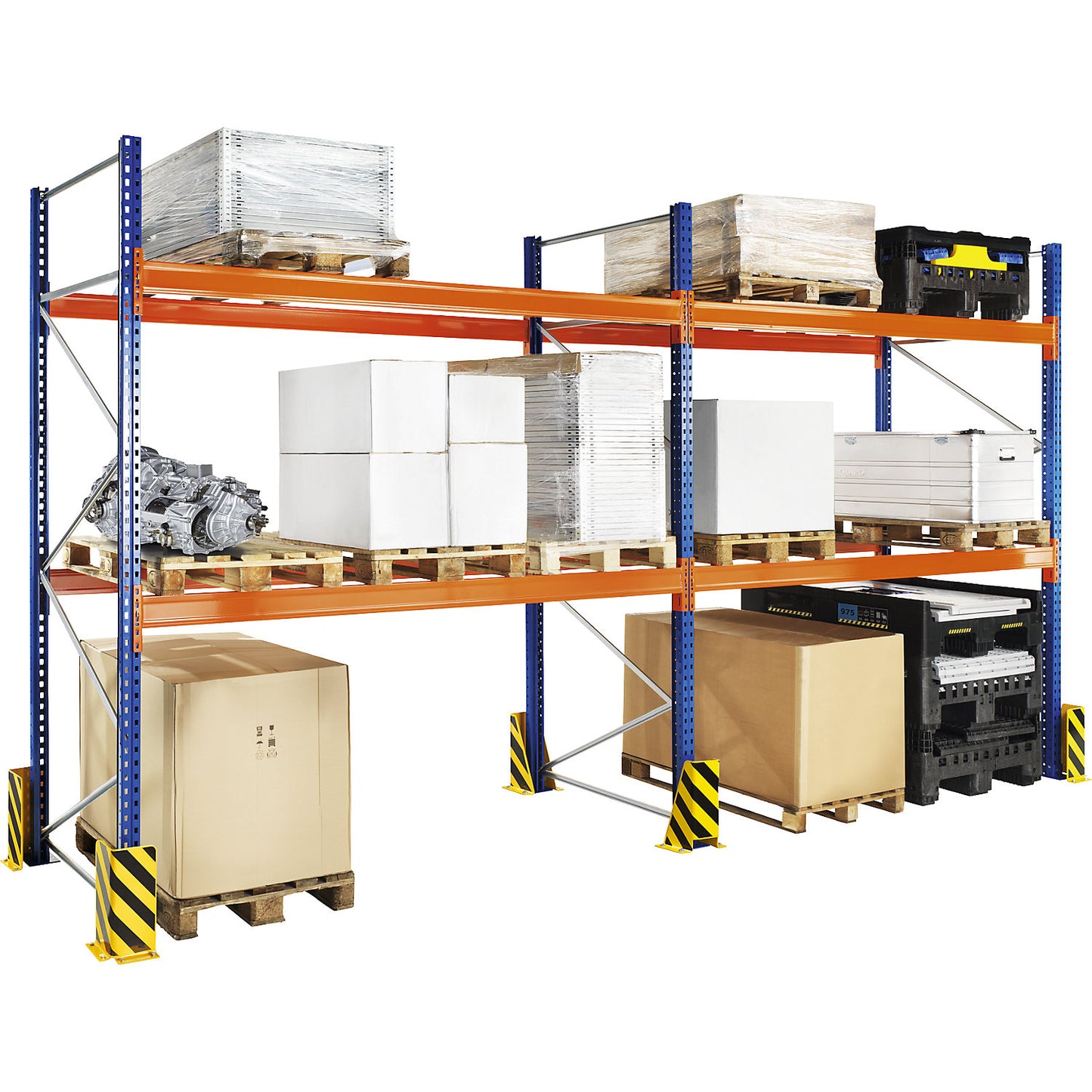 Pallet racking, complete shelf unit, width 5658 mm, HxD 3000 x 1100 mm.