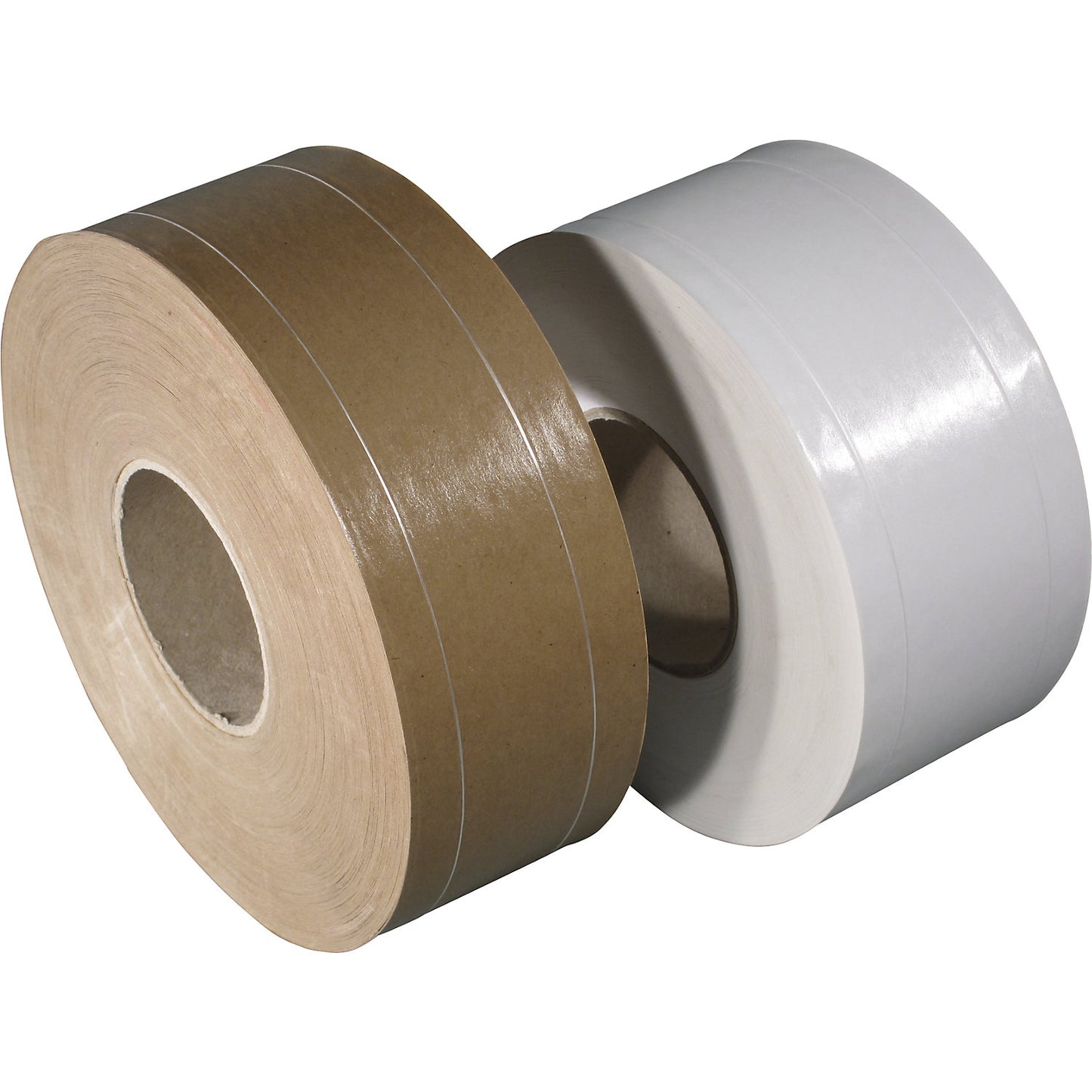 Fibre reinforced gummed adhesive tape, 2 longitudinal threads, pack of 12 rolls, white, tape width 60 mm.