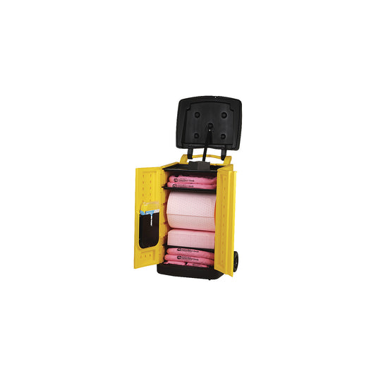 Caddy for spillage emergencies, chemical version, absorbs 173 l.