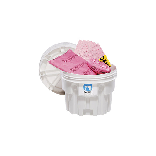 Emergency kit in a 76 l safety drum, chemical version, absorbs 41 l.
