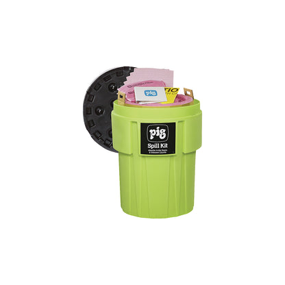 Emergency kit in 360 l high-vis container, chemical version, absorbs 236.8 l.