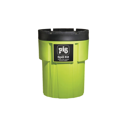 Emergency kit in 360 l high-vis container, universal version, absorbs 226.5 l.