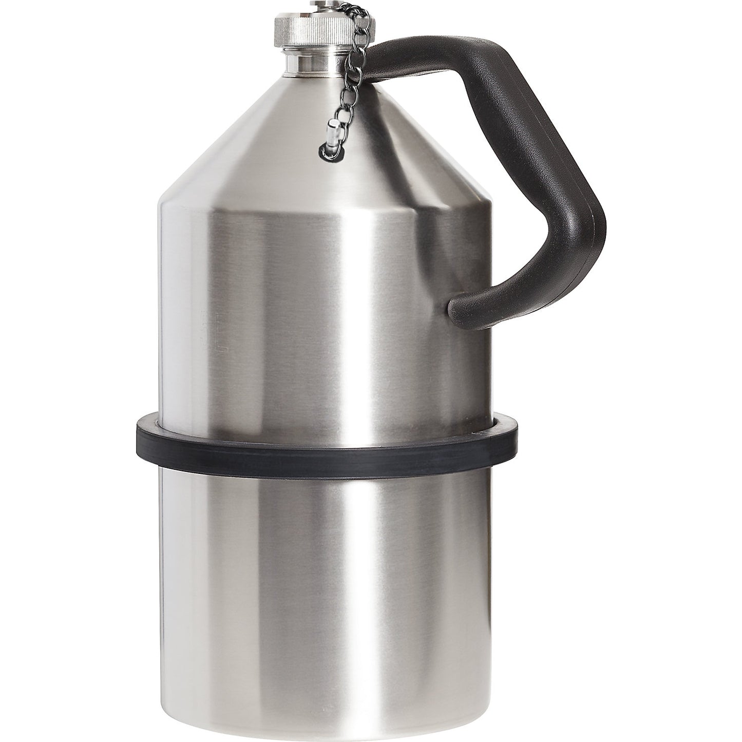 Stainless steel safety container, with screw cap and earth connection, capacity 5 l.