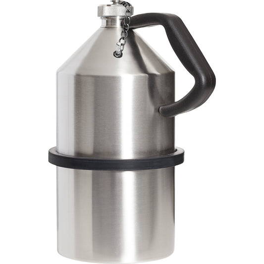 Stainless steel safety container, with screw cap and earth connection, capacity 5 l.