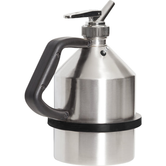 Stainless steel safety dispensing container, with fine dosage tap and earth connection, capacity 2 l.