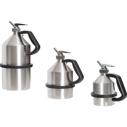 Stainless steel safety dispensing container, with fine dosage tap and earth connection, capacity 1 l.