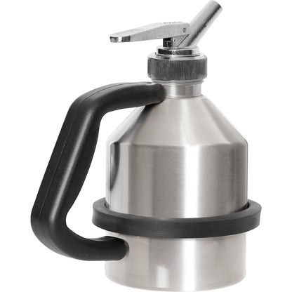 Stainless steel safety dispensing container, with fine dosage tap and earth connection, capacity 1 l.