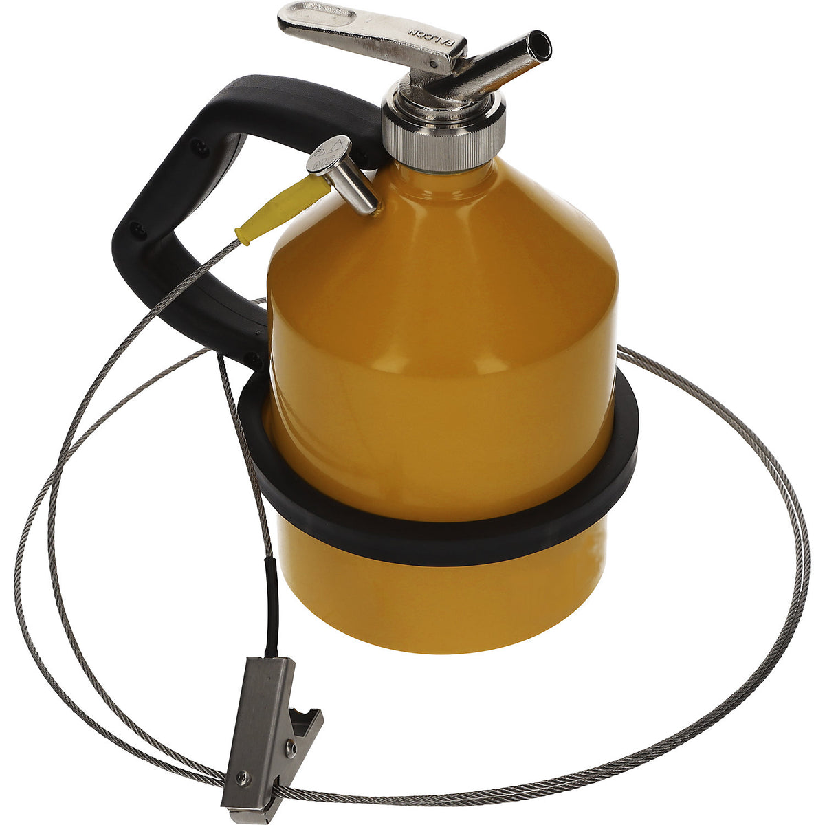 Safety dispensing container made of steel, with fine dosage tap and earth connection, capacity 2 l.