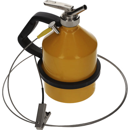 Safety dispensing container made of steel, with fine dosage tap and earth connection, capacity 2 l.