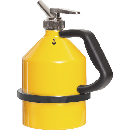 Safety dispensing container made of steel, with fine dosage tap and earth connection, capacity 2 l.