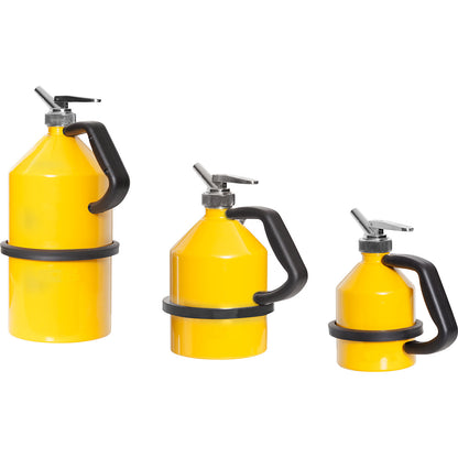 Safety dispensing container made of steel, with fine dosage tap and earth connection, capacity 2 l.