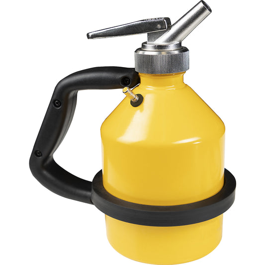Safety dispensing container made of steel, with fine dosage tap and earth connection, capacity 1 l.