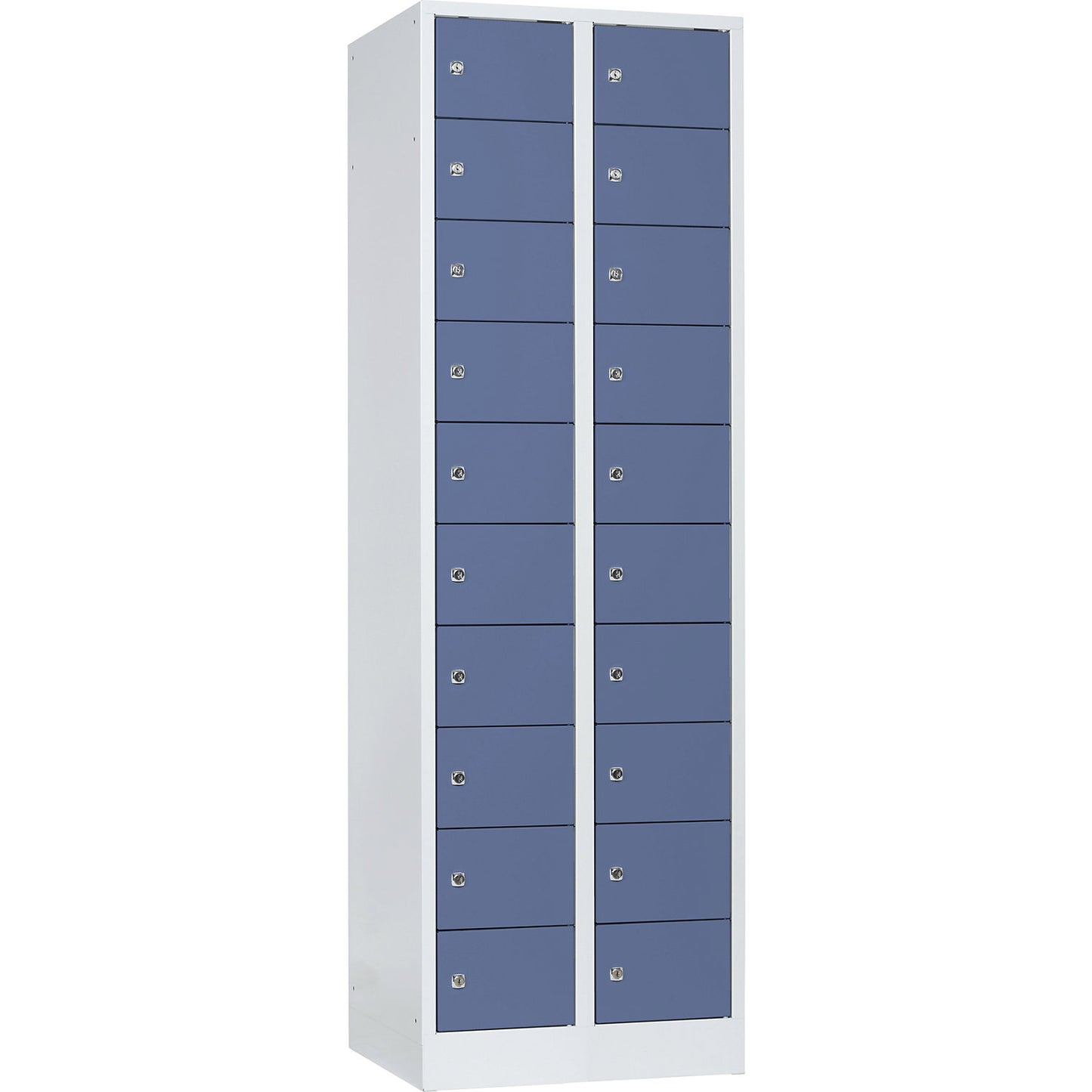 Valuables locker, 2 compartments, light grey / pigeon blue, 20 compartments.