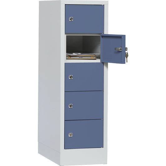 Valuables locker, 1 compartment, light grey / pigeon blue, 5 compartments.