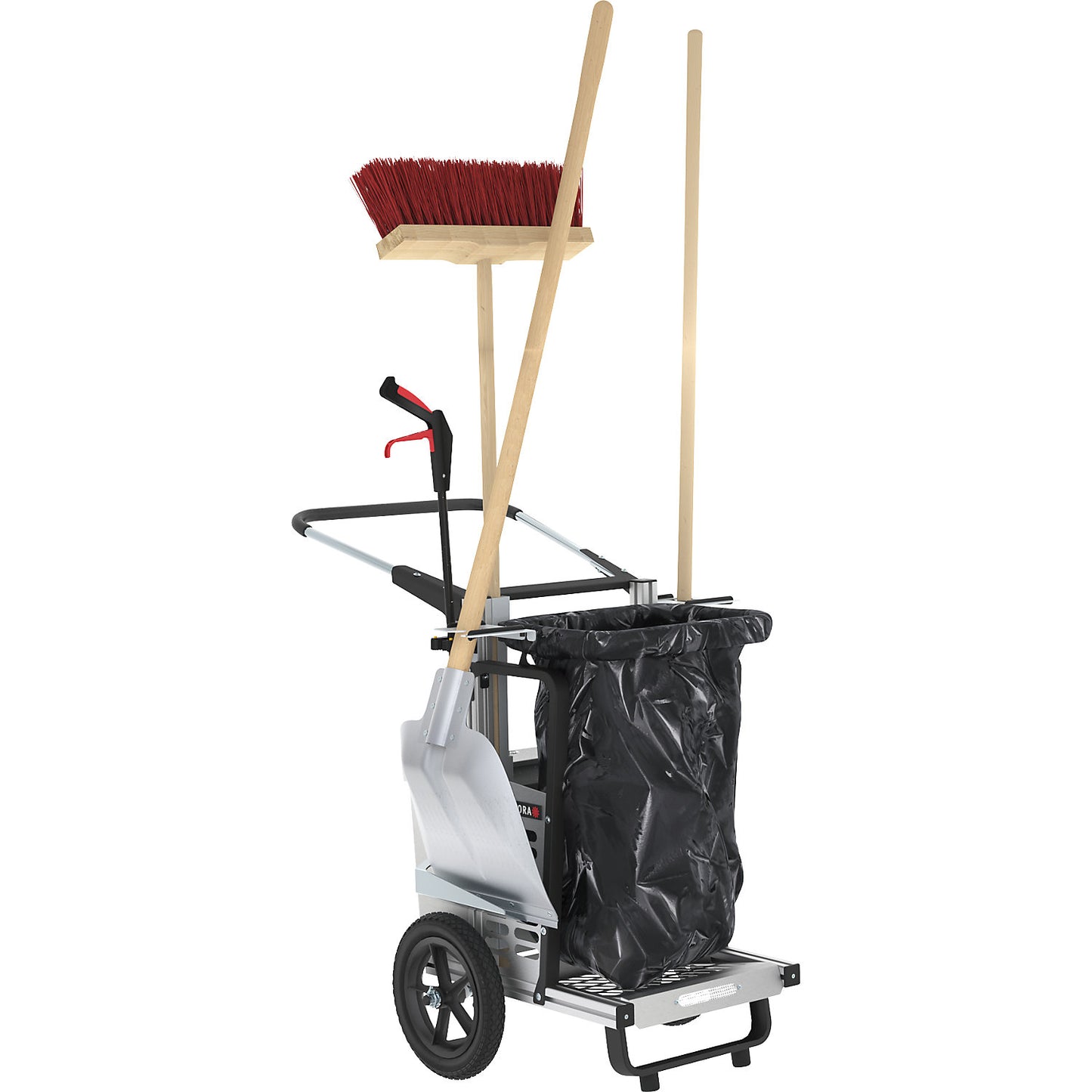 Picobello Mini waste collection trolley, with fixed waste sack holder and equipment, HxWxL 1060 x 710 x 930 mm, 120 l.