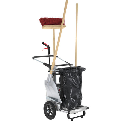 Picobello Mini waste collection trolley, with fixed waste sack holder and equipment, HxWxL 1060 x 710 x 930 mm, 120 l.