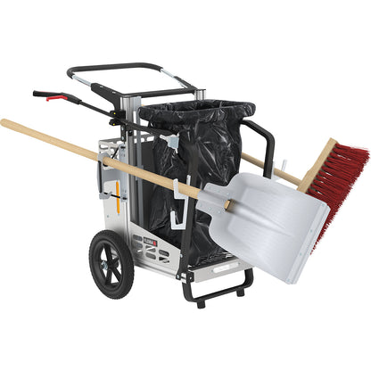 Picobello Compact waste collection trolley, with fixed waste sack holder and equipment, HxWxL 1030 x 710 x 870 mm, 120 l.